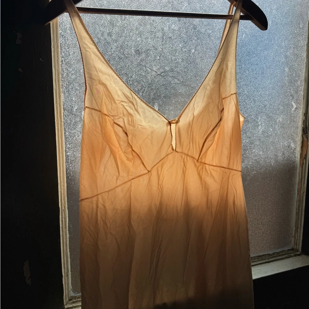 Delicate Slip Dress with button detail- Cream - Picture 5 of 7